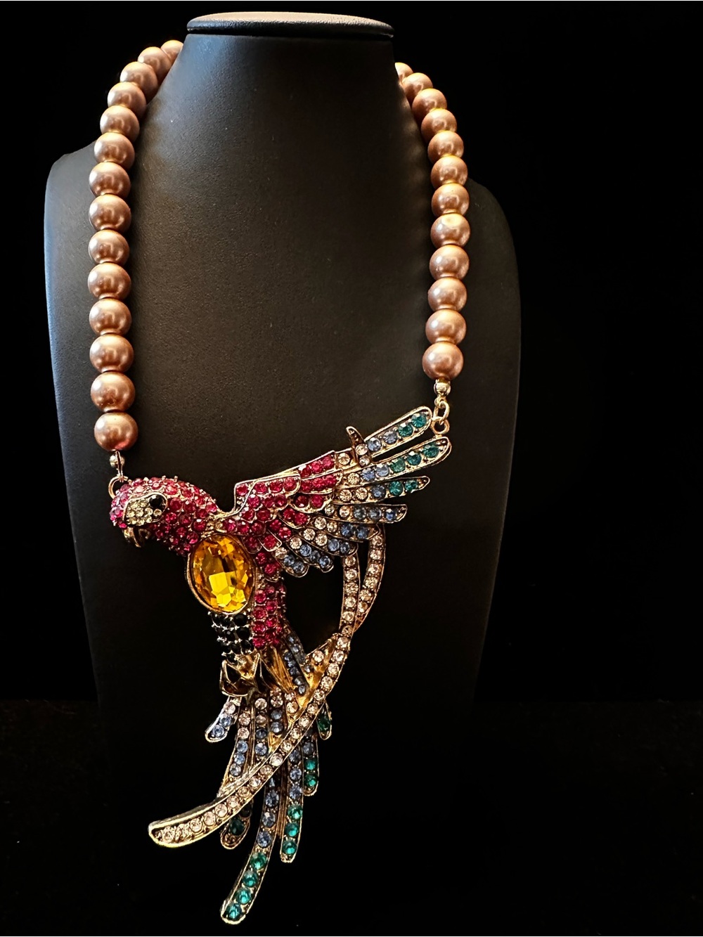 Crystal Parrot Statement Necklace - Multicolor